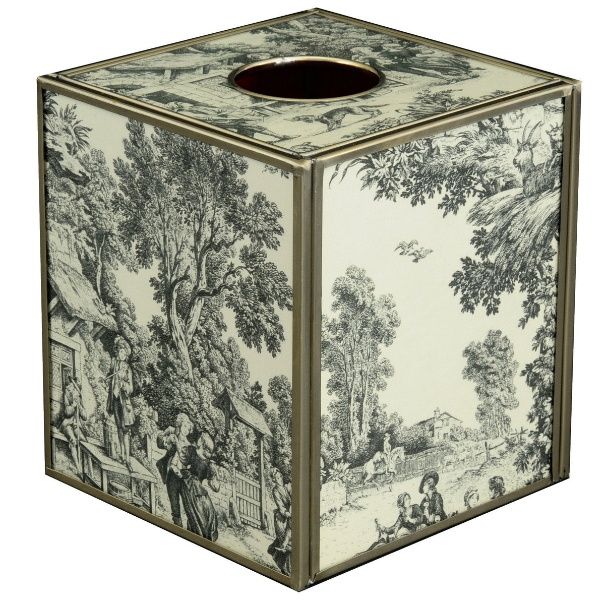 Black Toile tissue box
