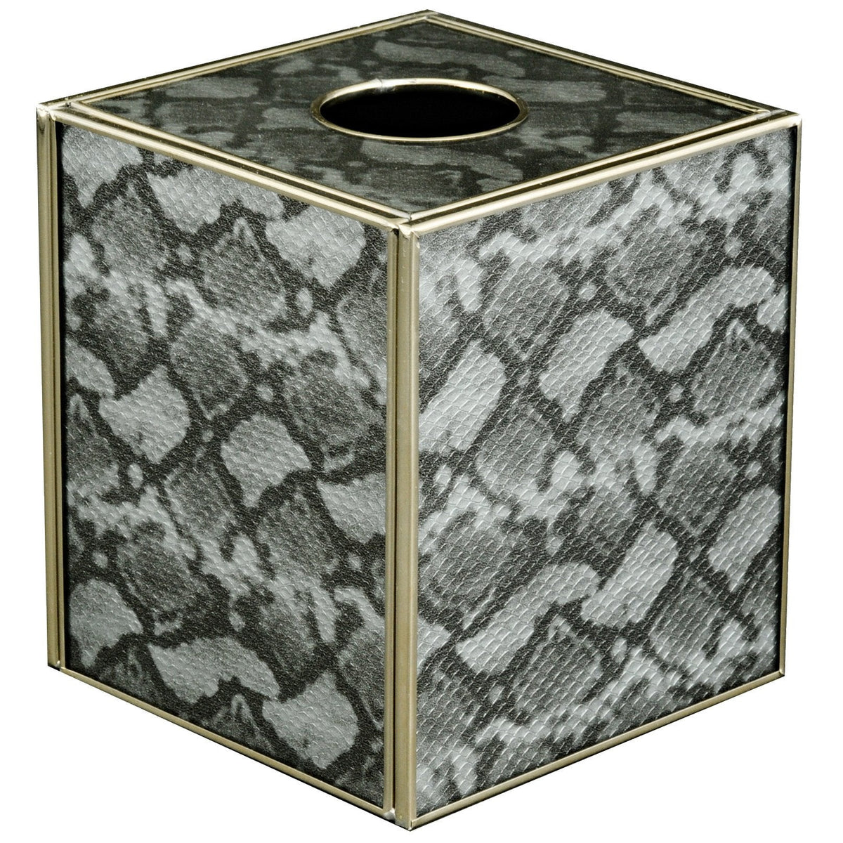 silver python skin tissue box